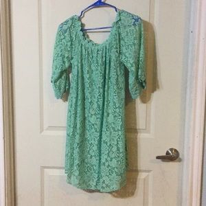 Green lace dress